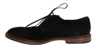 Black Suede Wingtip Formal Shoes