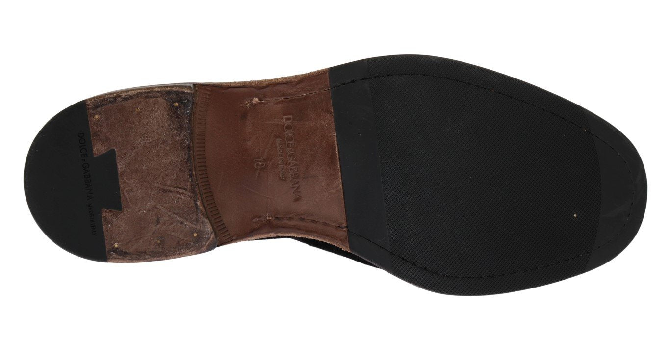 Black Suede Wingtip Formal Shoes