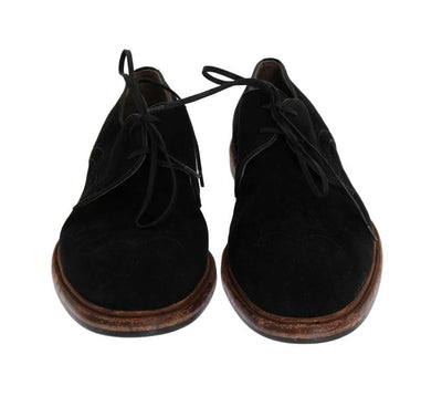 Black Suede Wingtip Formal Shoes