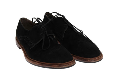 Black Suede Wingtip Formal Shoes