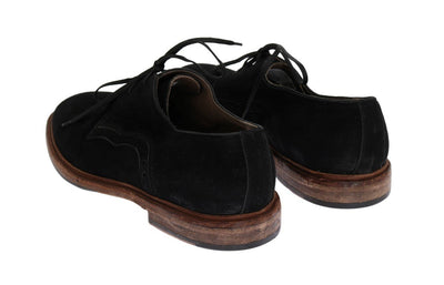 Black Suede Wingtip Formal Shoes