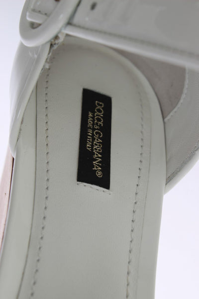 White Leather Crystal Wedges Sandals