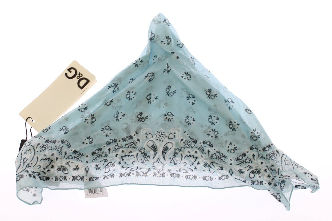 Blue Floral Cotton Scarf