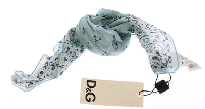 Blue Floral Cotton Scarf