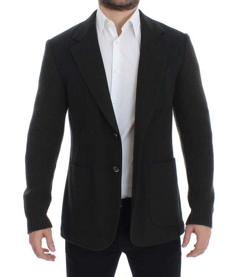 Green cashmere two button blazer