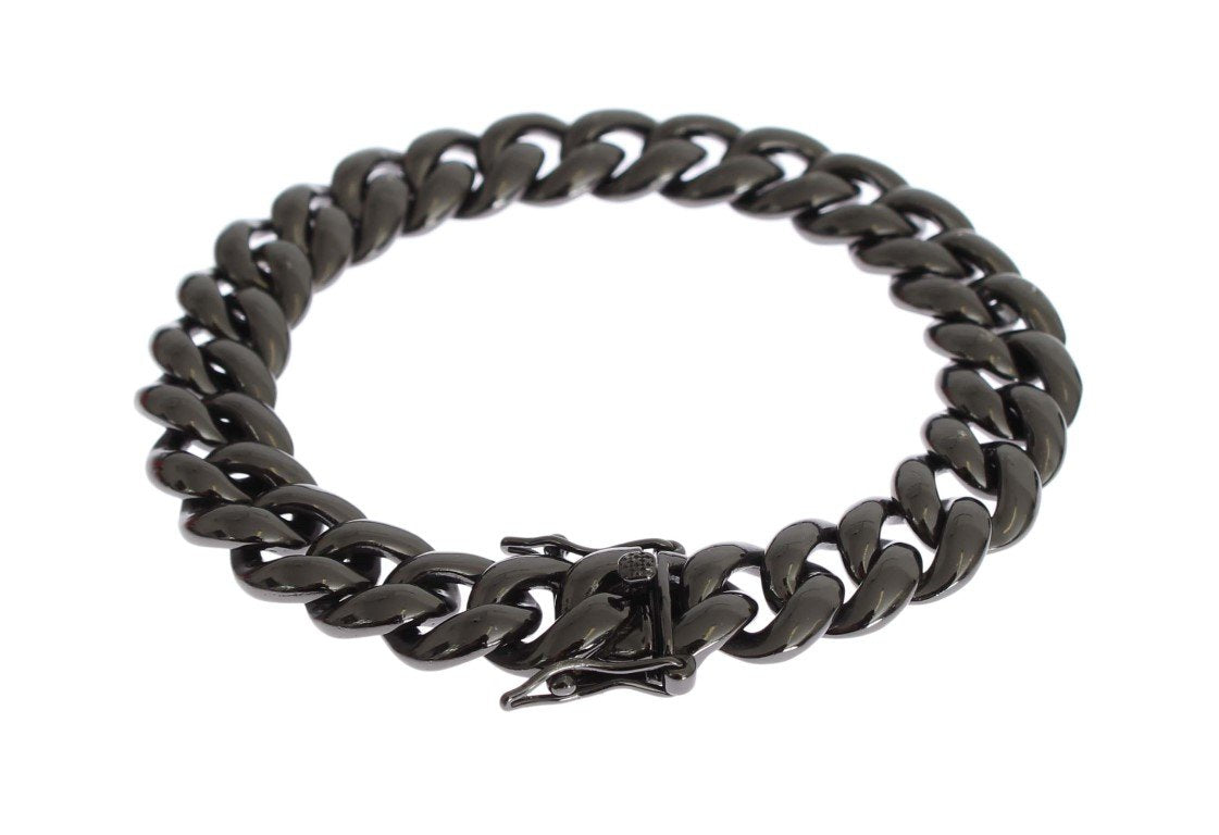 Black Rhodium 925 Sterling Silver Chain Bracelet