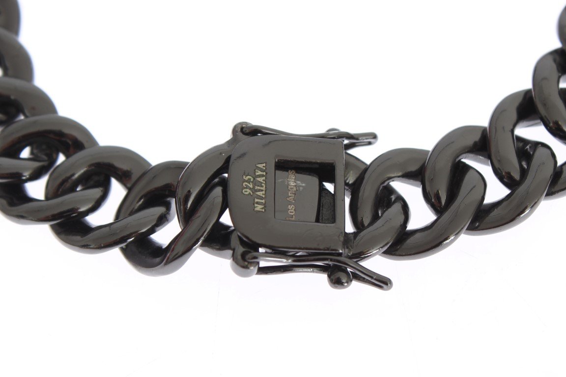 Black Rhodium 925 Sterling Silver Chain Bracelet