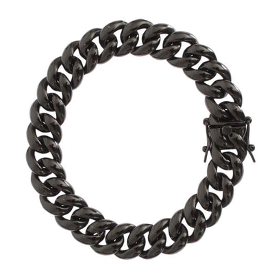 Black Rhodium 925 Sterling Silver Chain Bracelet