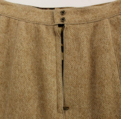 Beige Alpaca Above Knees Pencil Skirt