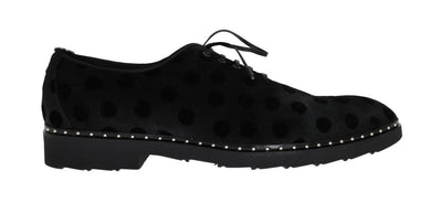 Black Polka Dotted Pony Hair Shoes