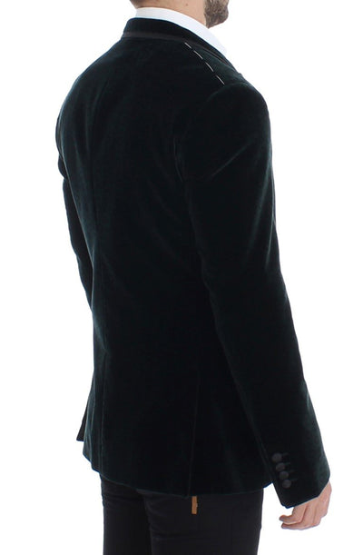 Green velvet MARTINI slim fit blazer