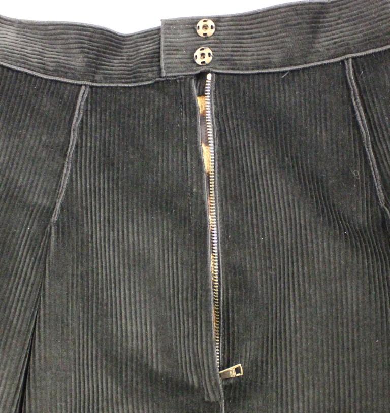 Black Cotton Manchester Mini Skirt