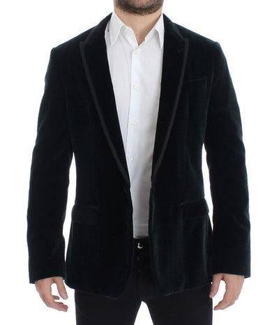 Green velvet MARTINI slim fit blazer