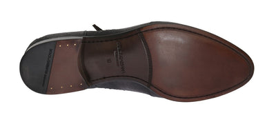 Gray Frog Skin Leather Derby Shoes
