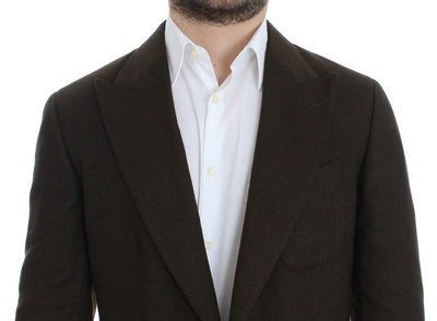 Green wool regular fit blazer