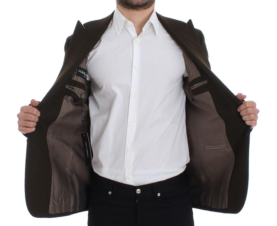 Green wool regular fit blazer