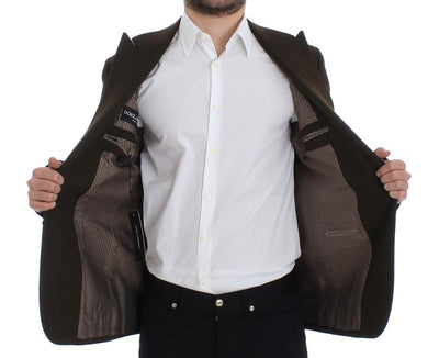 Green wool regular fit blazer
