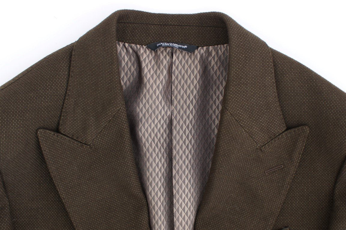 Green wool regular fit blazer