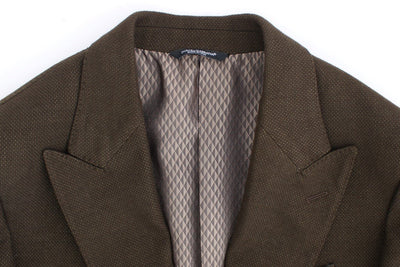 Green wool regular fit blazer