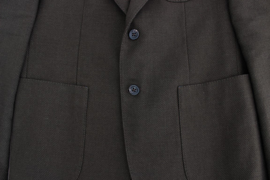 Green wool regular fit blazer