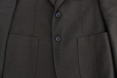 Green wool regular fit blazer