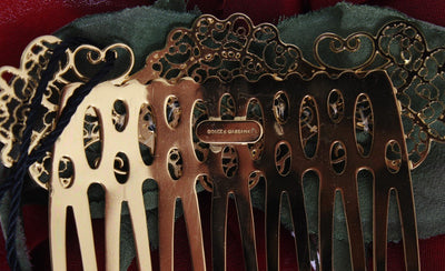 Red Silk Rose Hair Comb