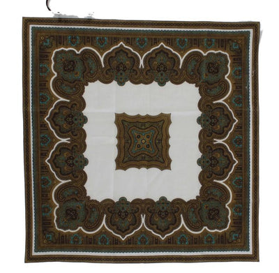 Green White Baroque Cotton Scarf