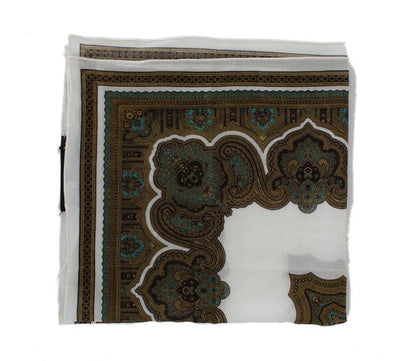 Green White Baroque Cotton Scarf