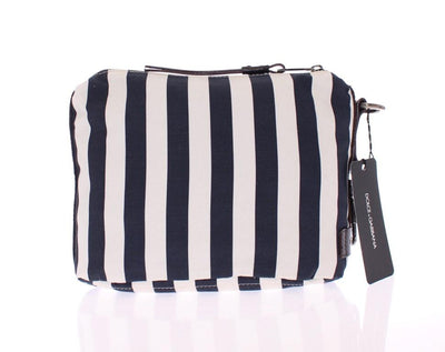 Blue striped canvas toiletry bag