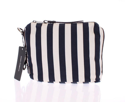 Blue striped canvas toiletry bag