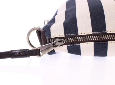 Blue striped canvas toiletry bag