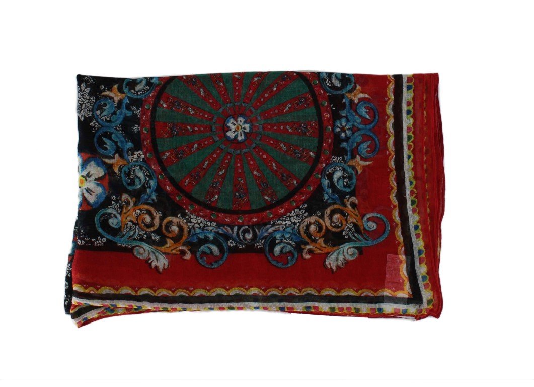 Multicolor Carretto Print Silk Scarf