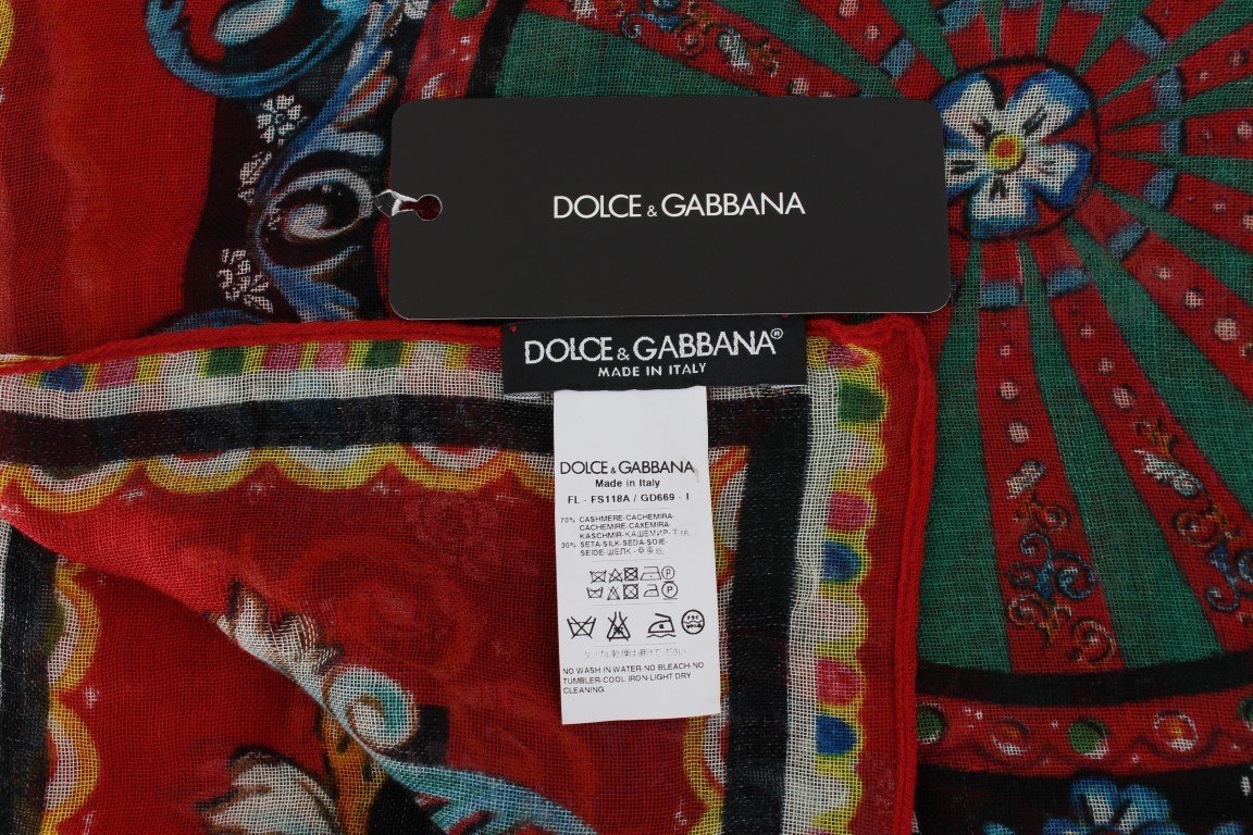 Multicolor Carretto Print Silk Scarf