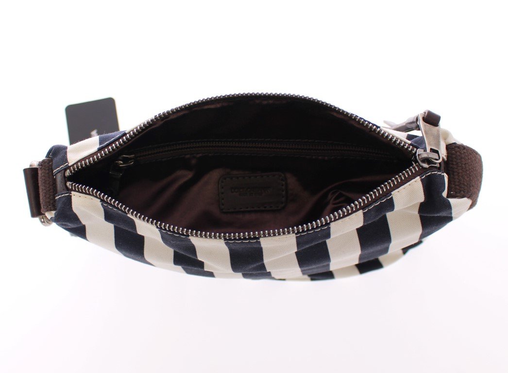 Blue striped canvas toiletry bag