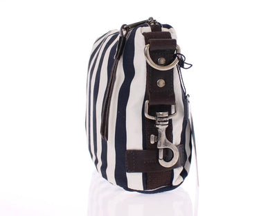 Blue striped canvas toiletry bag
