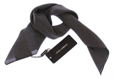 Blue Polka Dot Silk Scarf