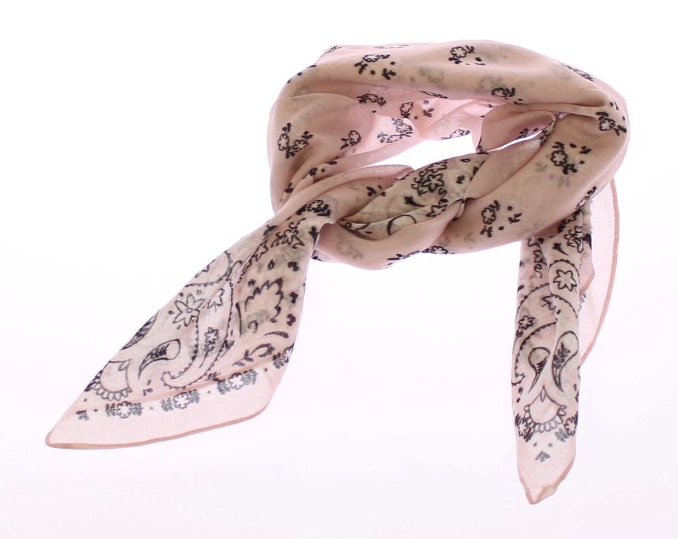 Pink Floral Pattern Cotton Scarf