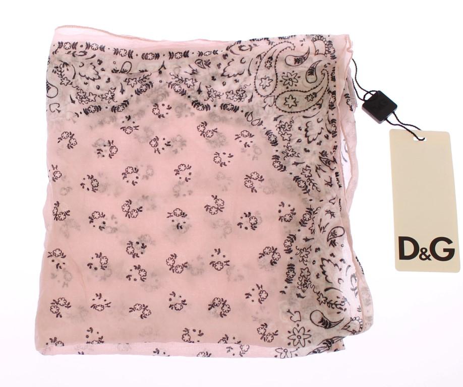 Pink Floral Pattern Cotton Scarf