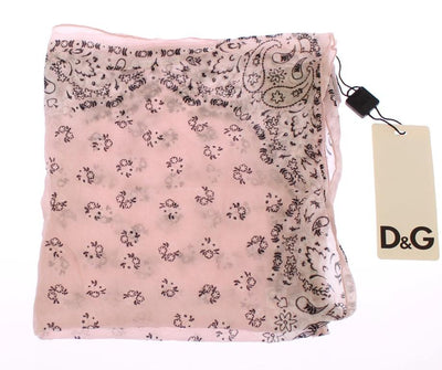 Pink Floral Pattern Cotton Scarf