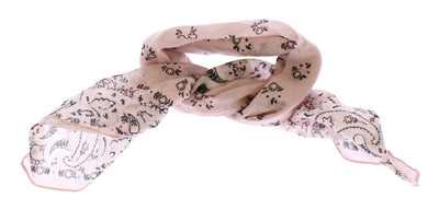 Pink Floral Pattern Cotton Scarf