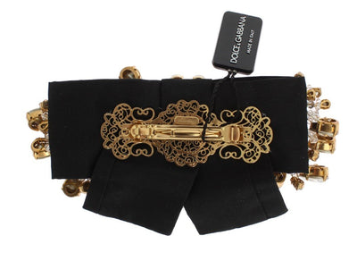 Gold Brass Clear Crystal Hair Clip