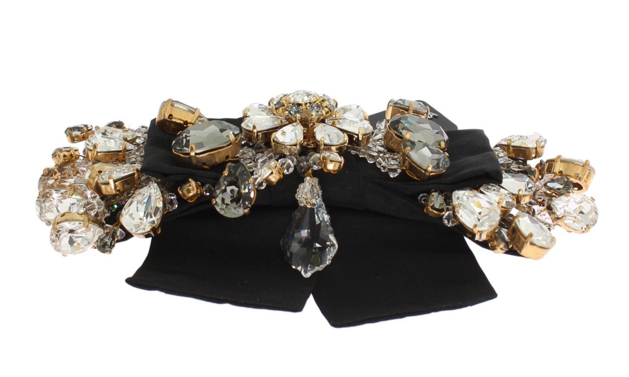 Gold Brass Clear Crystal Hair Clip