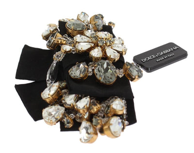 Gold Brass Clear Crystal Hair Clip