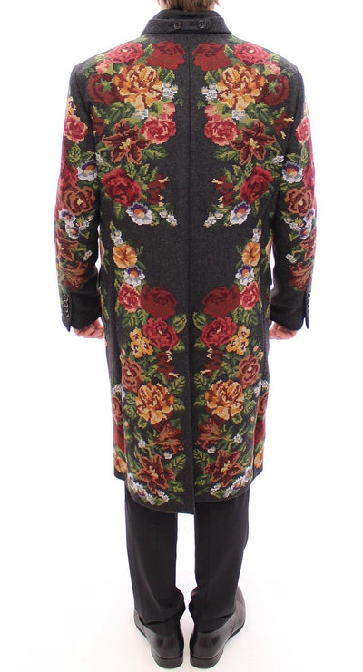 Multicolor Baroque Brocade Floral Coat Jacket