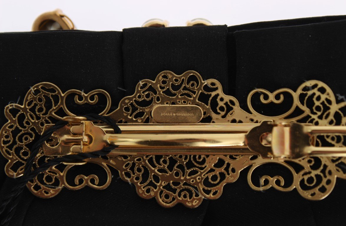 Gold Brass Clear Crystal Hair Clip