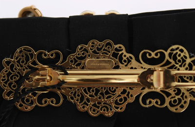 Gold Brass Clear Crystal Hair Clip