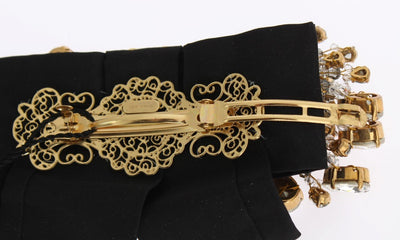 Gold Brass Clear Crystal Hair Clip