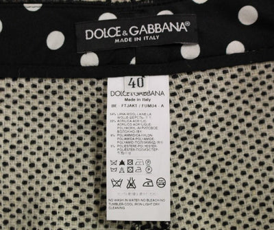 Black white wool shorts pants