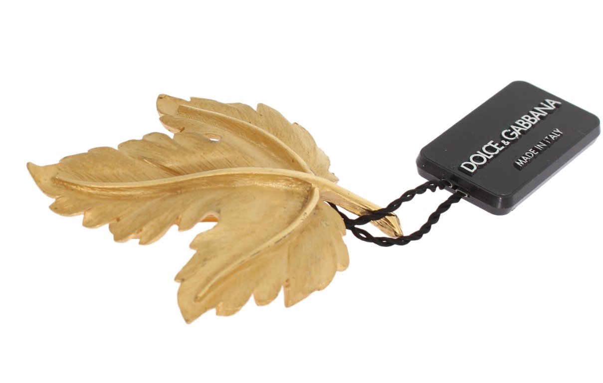 Gold Brass Leaf Hair Clip