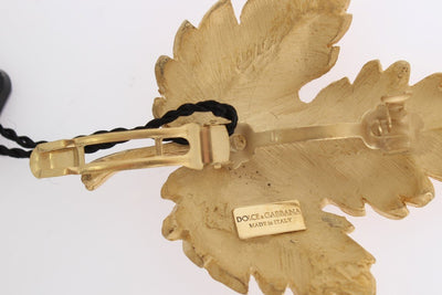 Gold Brass Leaf Hair Clip
